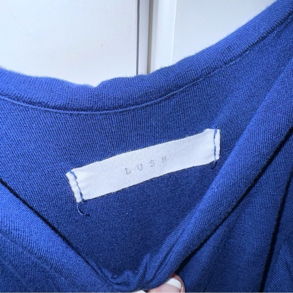 Lush Knit Maxi Dress Royal Blue Sz Small Beachy Vacation 90’s - Picture 9 of 12